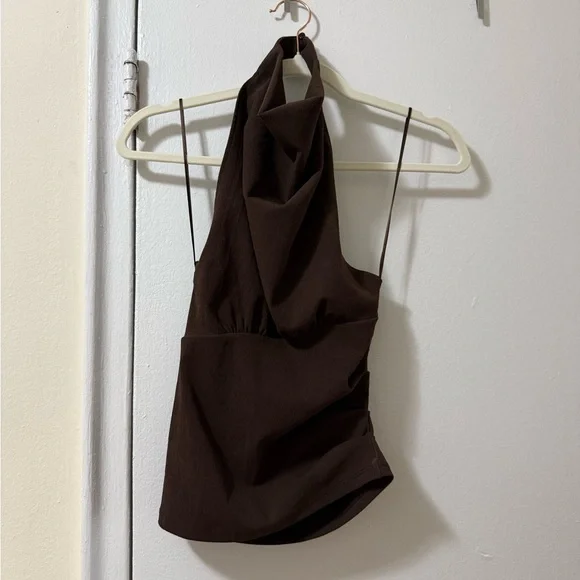 Zara Brown Open Back Top - Picture 2 of 3